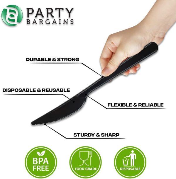 Party Bargains Disposable Cutlery set, SAPPHIRE Design, Clear Color, 360 Pieces: 180 Forks, 120 Spoons, 60 Knives