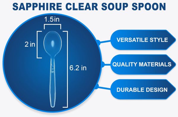 Party Bargains Disposable Cutlery set, SAPPHIRE Design, Clear Color, 360 Pieces: 180 Forks, 120 Spoons, 60 Knives