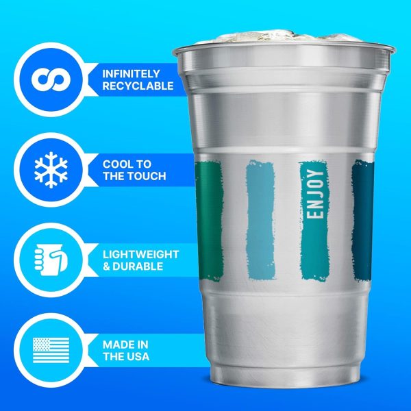 Ball Aluminum Cup Recyclable Party Cups, 20 oz. Cup, 30 Cups Per Pack