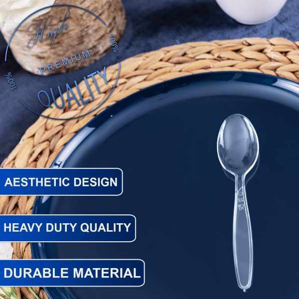 Party Bargains Disposable Cutlery set, SAPPHIRE Design, Clear Color, 360 Pieces: 180 Forks, 120 Spoons, 60 Knives