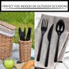 Party Bargains Disposable Cutlery set, SAPPHIRE Design, Clear Color, 360 Pieces: 180 Forks, 120 Spoons, 60 Knives
